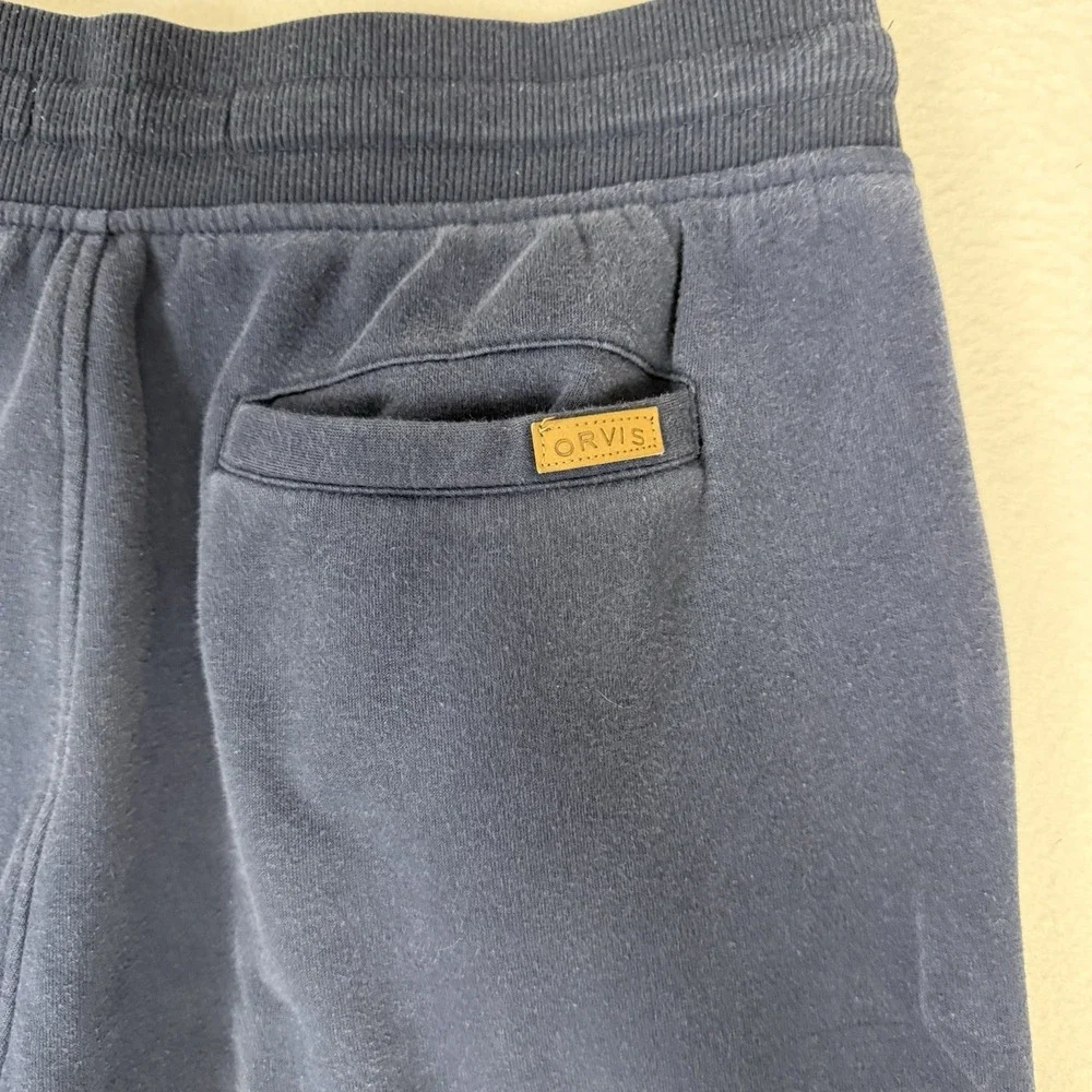 Orvis Men's Classic Collection Navy Blue Fleece Joggers Sweatpants Size Medium
